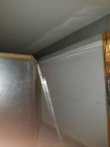 duct work added for heat and air